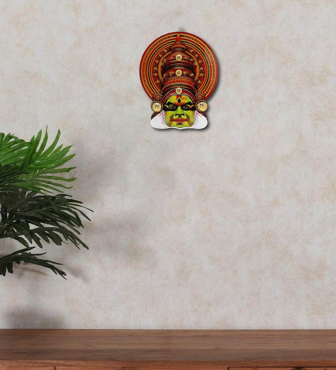 10-Inch Kathakali Wall Hanging – Traditional Kerala Dance Art on MDF | Indian Cultural Decor