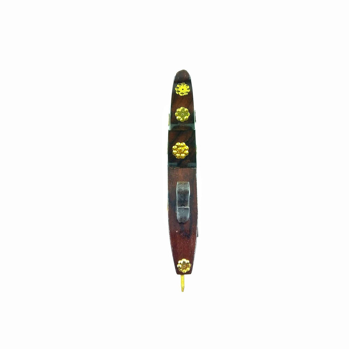 Chundan Vallom Miniature with 1 Rower – Traditional Kerala Snake Boat in Rosewood (7.6 Inches)