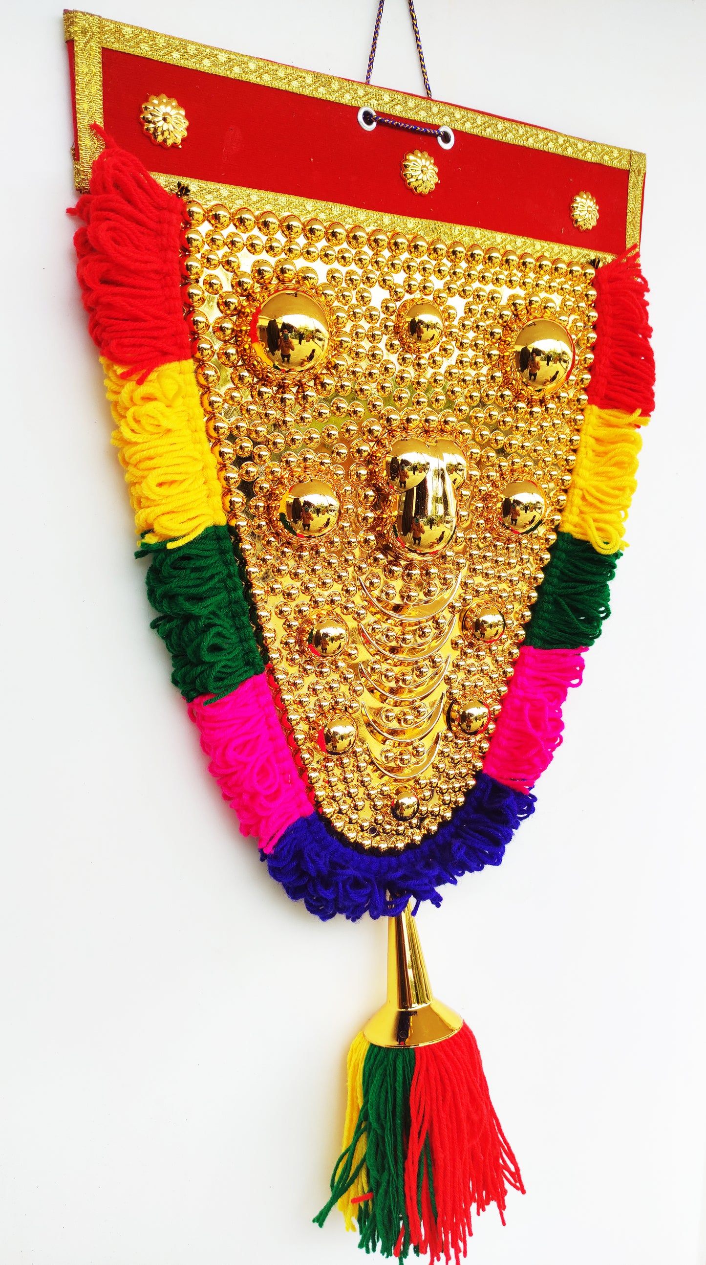 Elephant Nettipattam Wall Hanging – 20 Inches | Kerala Caparison Décor for Home & Gifting