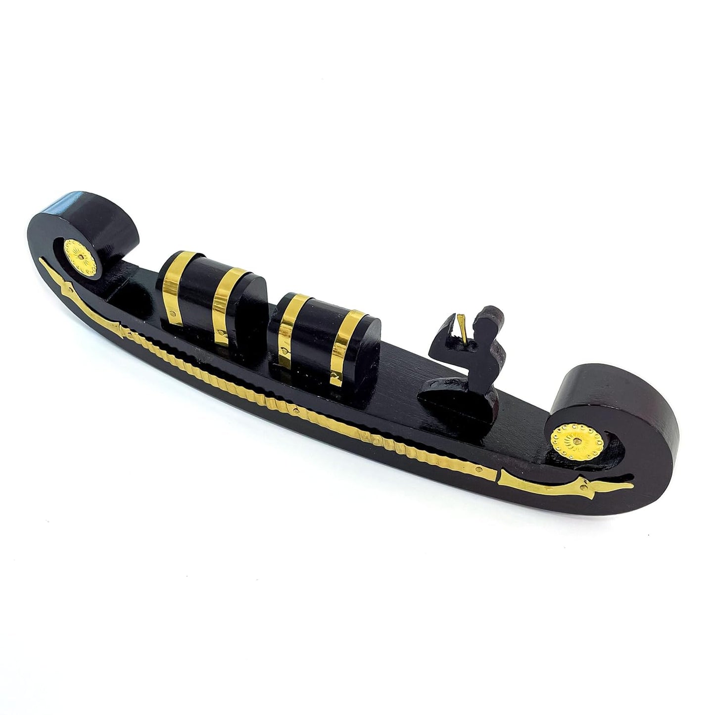 Miniature Kerala Wooden Cargo Boat (Odi Vallom) – Handcrafted Mahogany Model with Rover & Cargo Boxes