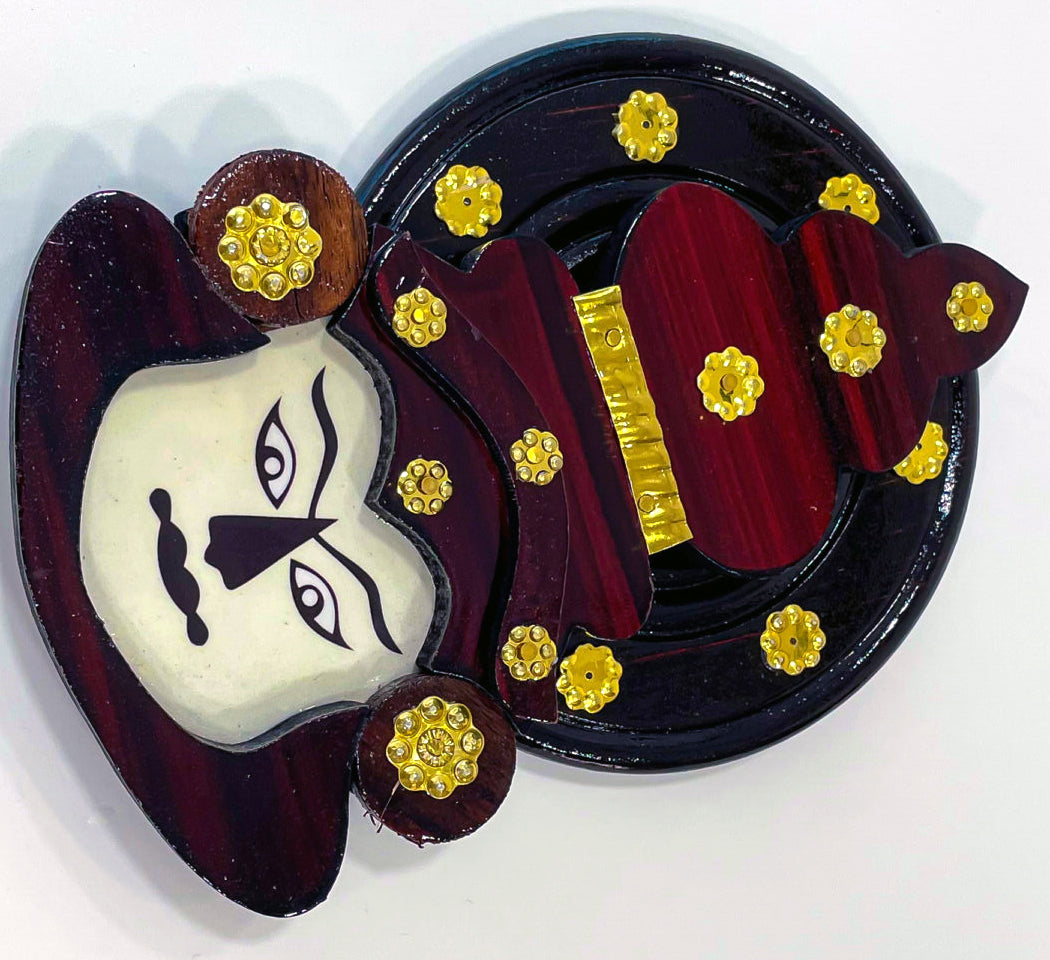 8-Inch Handcrafted Rosewood Kathakali Head – Traditional Kerala Wall Décor