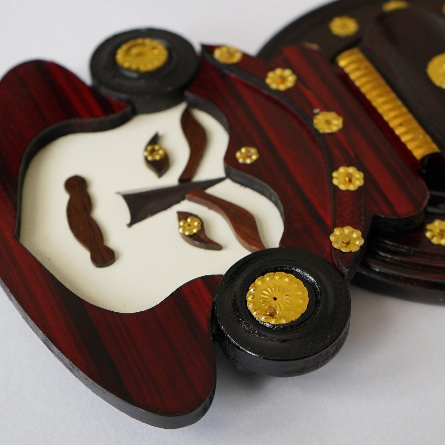 Authentic 10" Kathakali Face in Rosewood – Cultural Wall Accent from Kerala