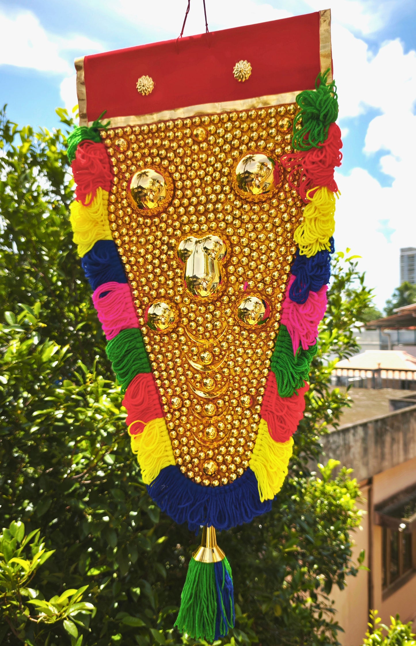 Nettipattam Wall Hanging – 2 Feet | Traditional Elephant Caparison Showpiece – Handmade Kerala Home Decor