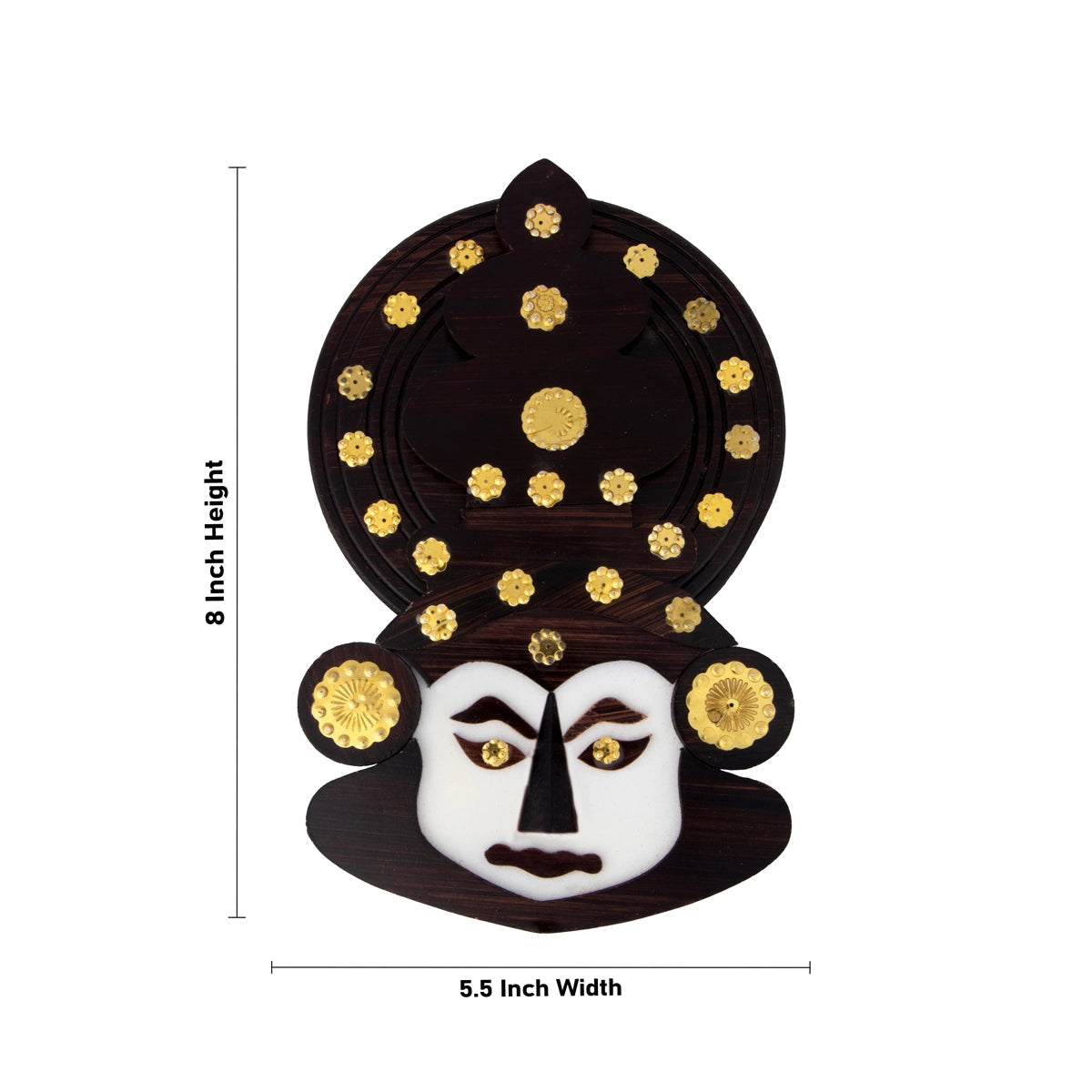 3D Kathakali Head Wall Hanging – 8 Inches | MDF Wooden Wall Art for Home Décor & Gifting