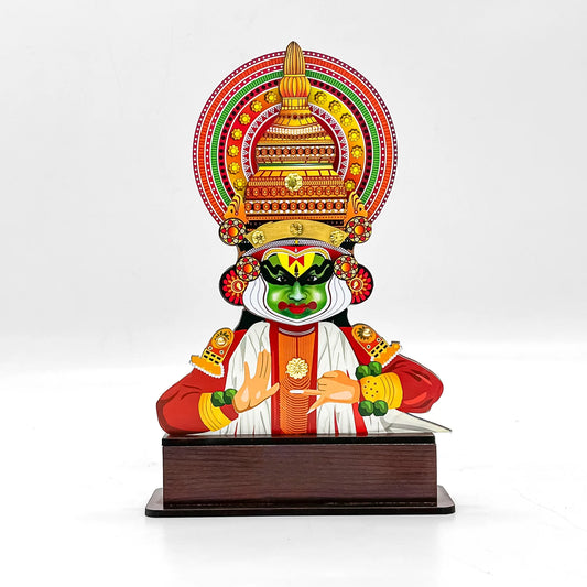 3D Kathakali Performer Figurine with Hand Gesture – Traditional Indian Art on Stand -12 Inches