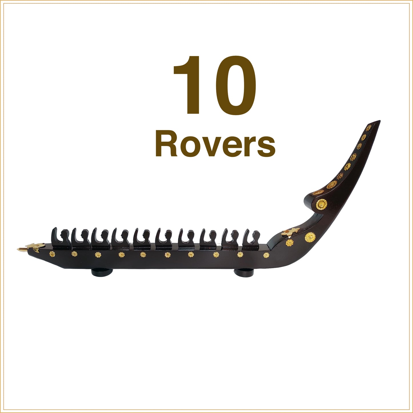 Traditional Kerala Snake Boat Miniature (10 Rovers Chundan Vallom Model, Mahogany Wood) from Kerala