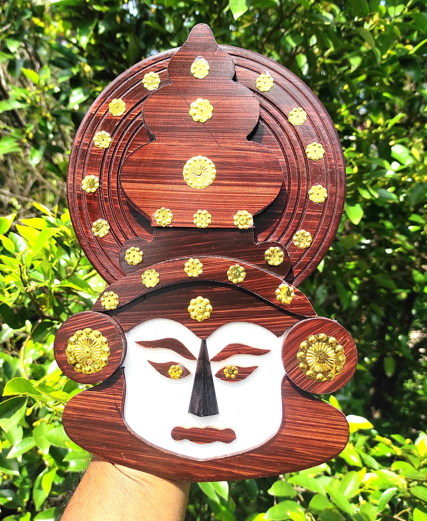 Wooden Kathakali Head – 10 x 6.5 Inches | Wall Hanging for Home Decor & Gifting