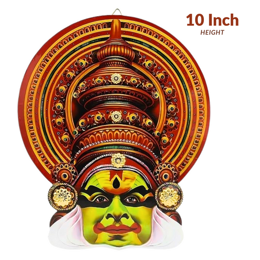 10-Inch Kathakali Wall Hanging – Traditional Kerala Dance Art on MDF | Indian Cultural Decor