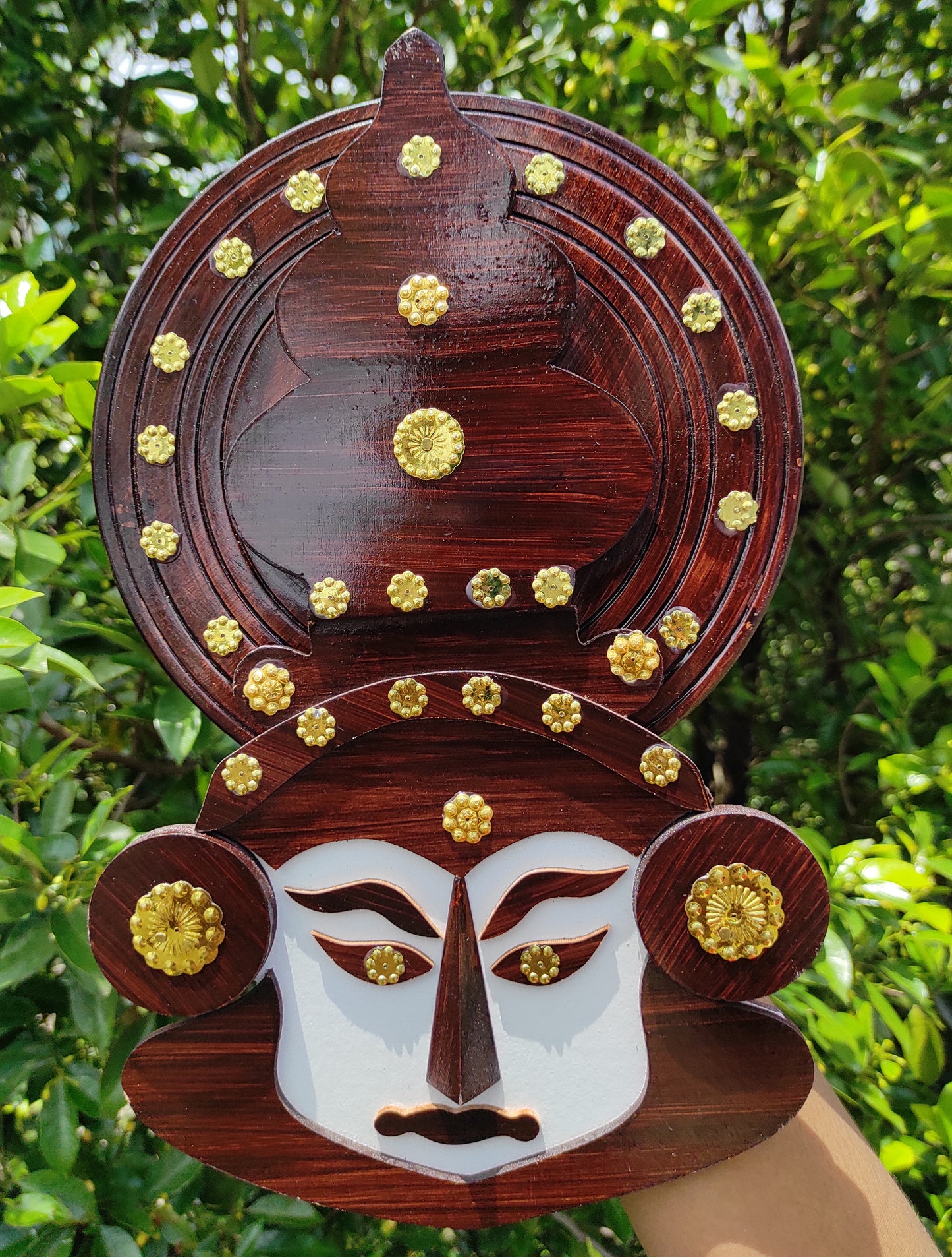 Wooden Kathakali Head – 12 Inches | Wall Hanging for Home Decor & Gifting