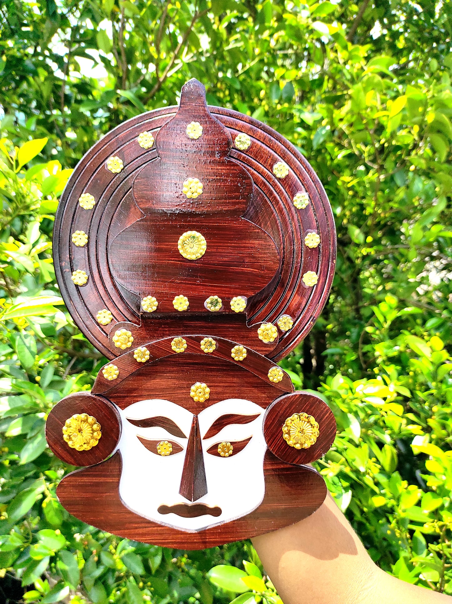 Wooden Kathakali Head – 12 Inches | Wall Hanging for Home Decor & Gifting