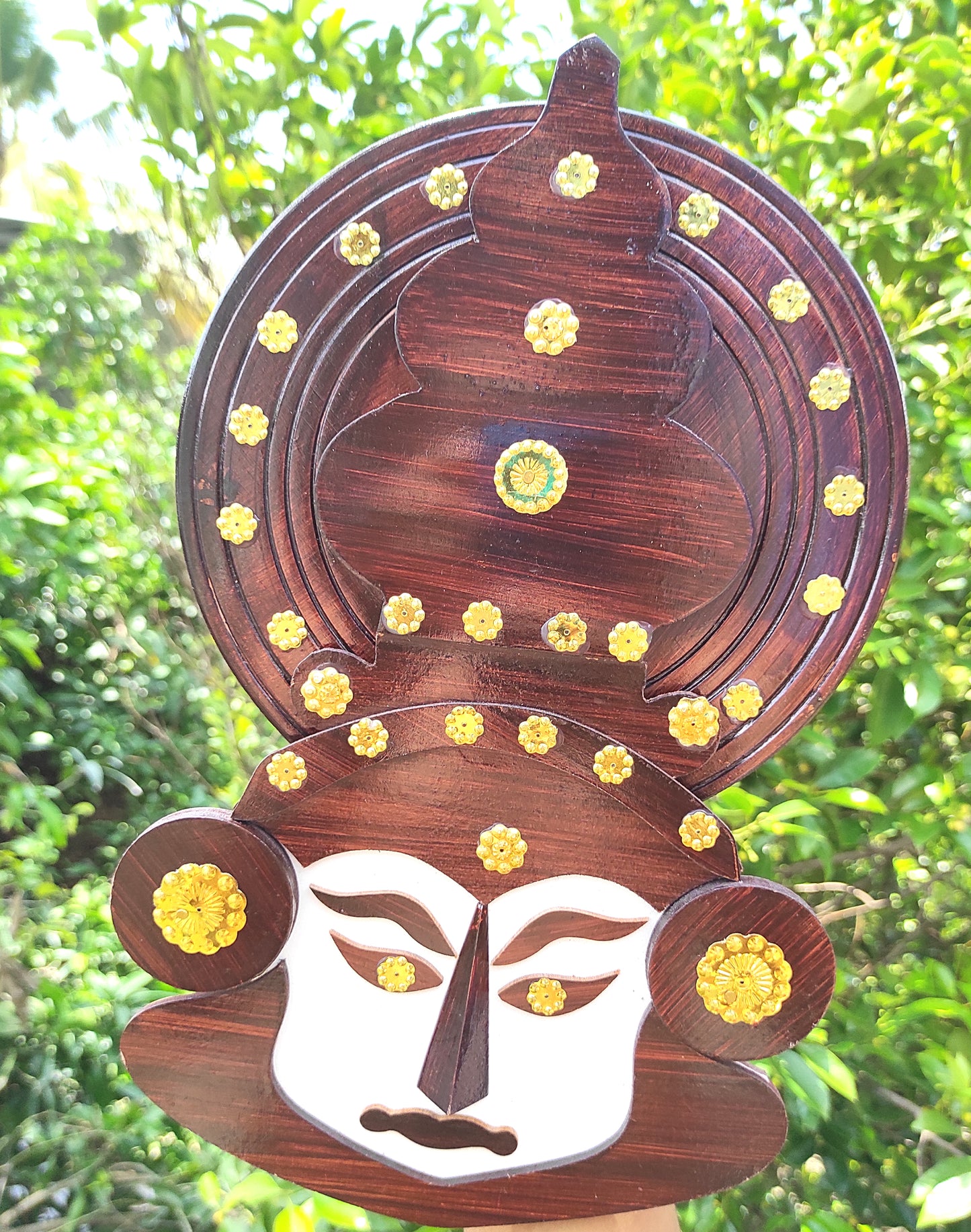 Wooden Kathakali Head – 12 Inches | Wall Hanging for Home Decor & Gifting