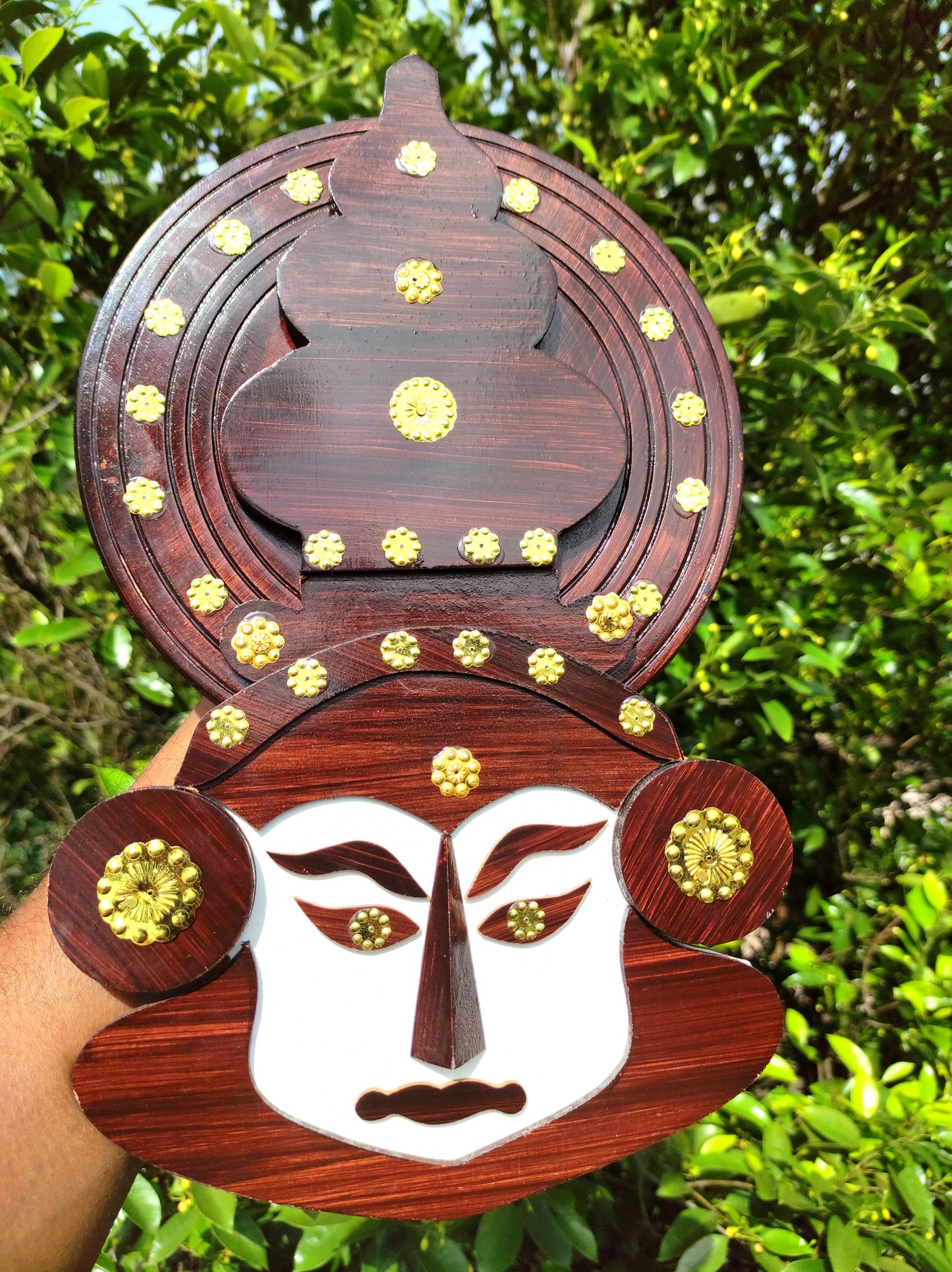 Wooden Kathakali Head – 12 Inches | Wall Hanging for Home Decor & Gifting