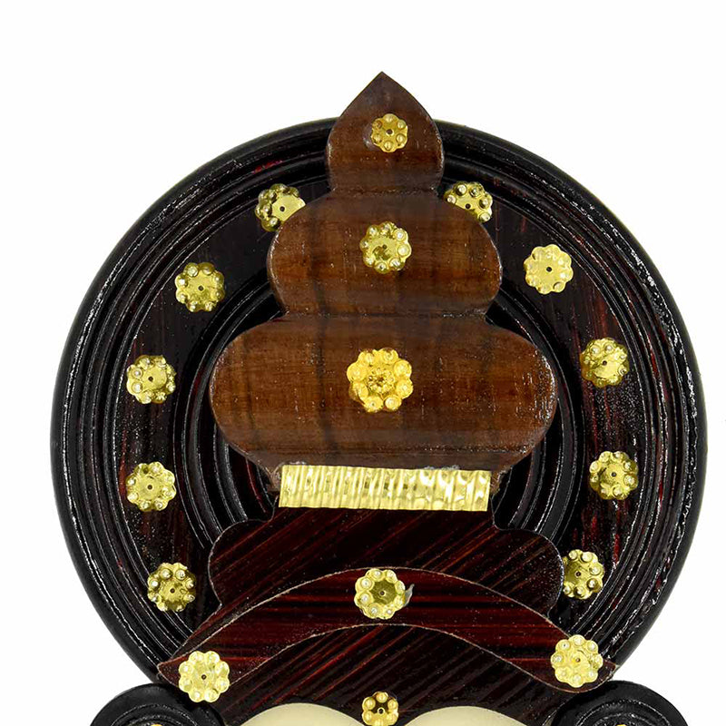 Handcrafted Kathakali Head Figurine in Rosewood (6.25 Inches) – Perfect for Wall Hanging &amp; Gifting