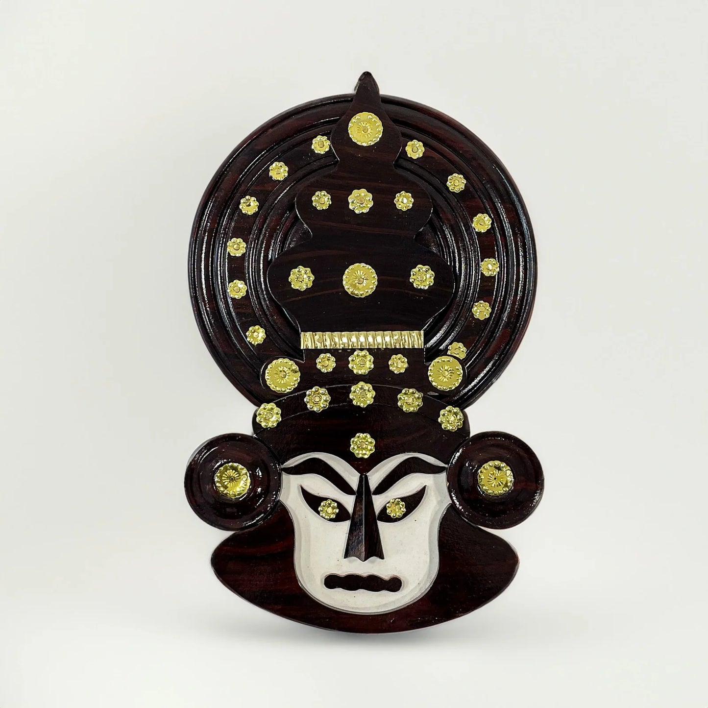 12-Inch Handcrafted Kathakali Head in Rosewood – Authentic Kerala Wall Art