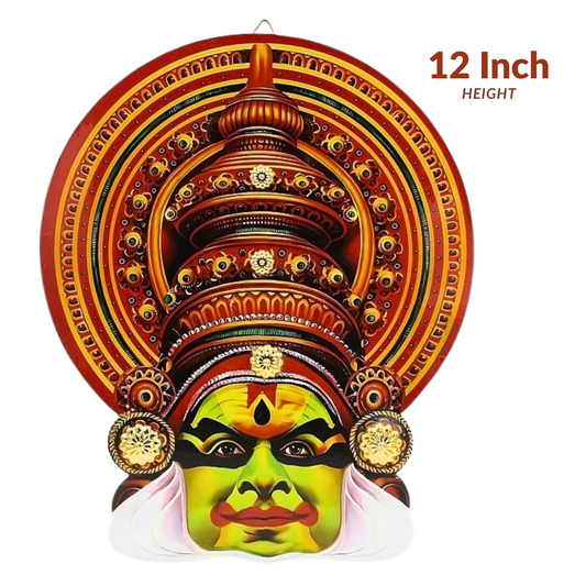 12-Inch Kathakali Wall Hanging – Kerala Dance Art on MDF | Traditional Indian Wall Decor