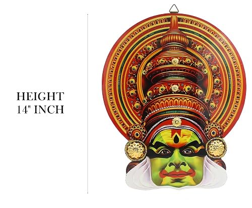 14-Inch Kathakali Wall Hanging – Traditional Kerala Dance Art on MDF | Indian Cultural Decor