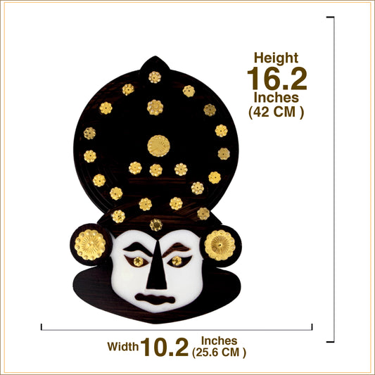 Wooden Kathakali Head – 16 inches height | Wall Hanging for Home Decor & Gifting