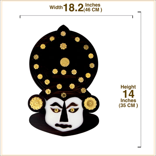 Majestic Kathakali Wall Hanging – 18 Inches | Handcrafted Wooden Art for Home & Gifting