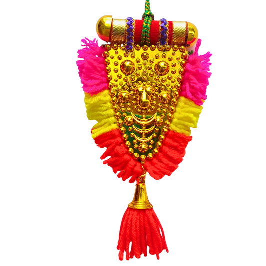 Car Hanging Nettipattam – 5” Kolam Design with Embossed Lord Ganesha