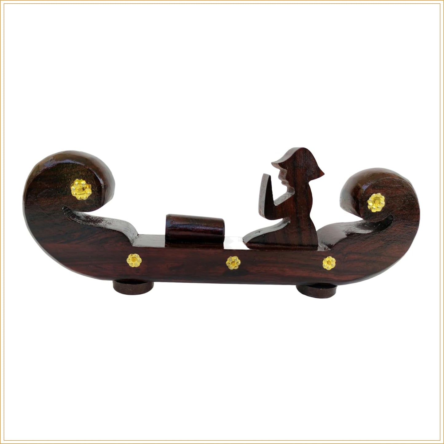 Miniature Kerala Wooden Cargo Ship (Odi Vallom) Handcrafted from Rosewood, Ideal for Home Decoration and Gifting