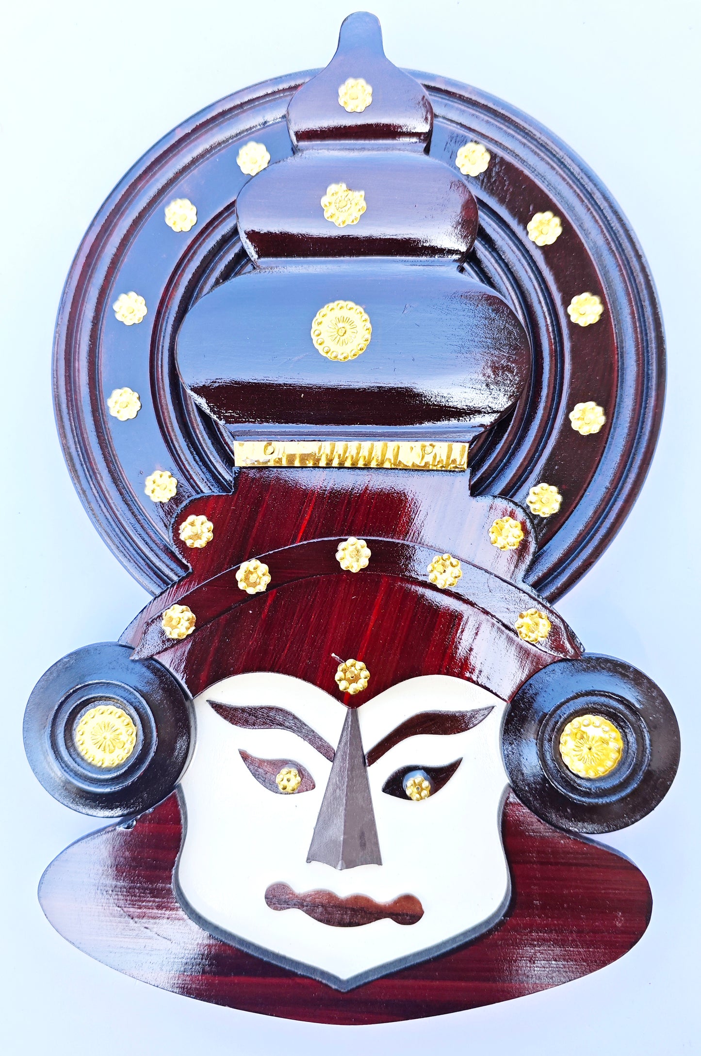 Handcrafted Kathakali Head Figurine in Rosewood (12 Inches) – Wall Hanging &amp; Ideal Gift