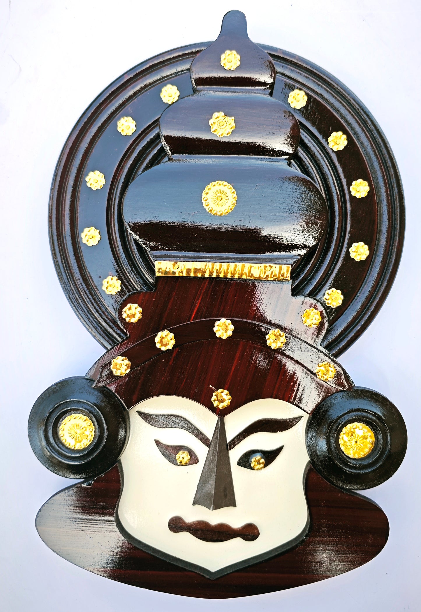 Handcrafted Kathakali Head Figurine in Rosewood (12 Inches) – Wall Hanging &amp; Ideal Gift