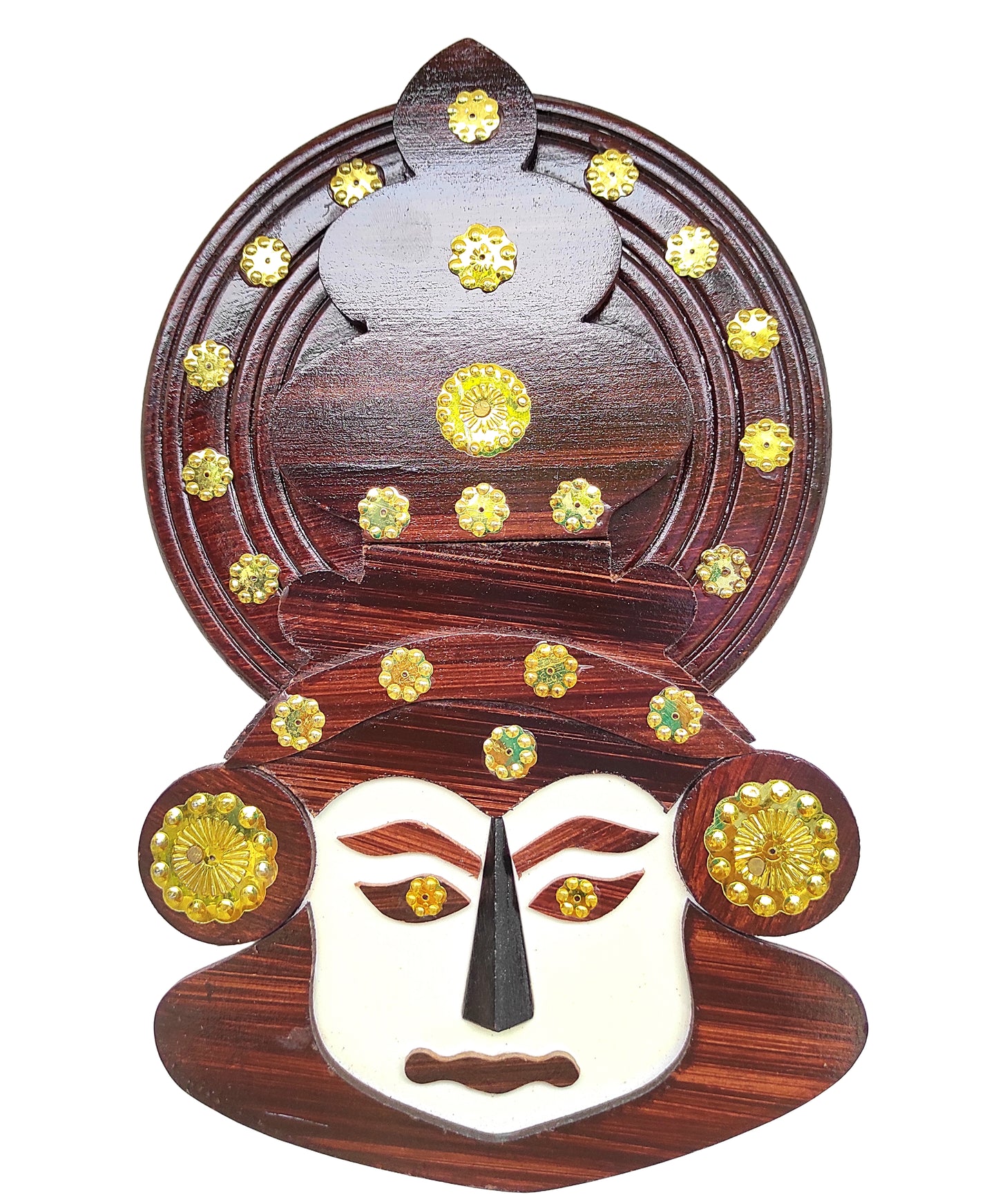 Wall Hanging Wooden Kathakali Head – 8 Inches Height | For Home Deco and Gifting