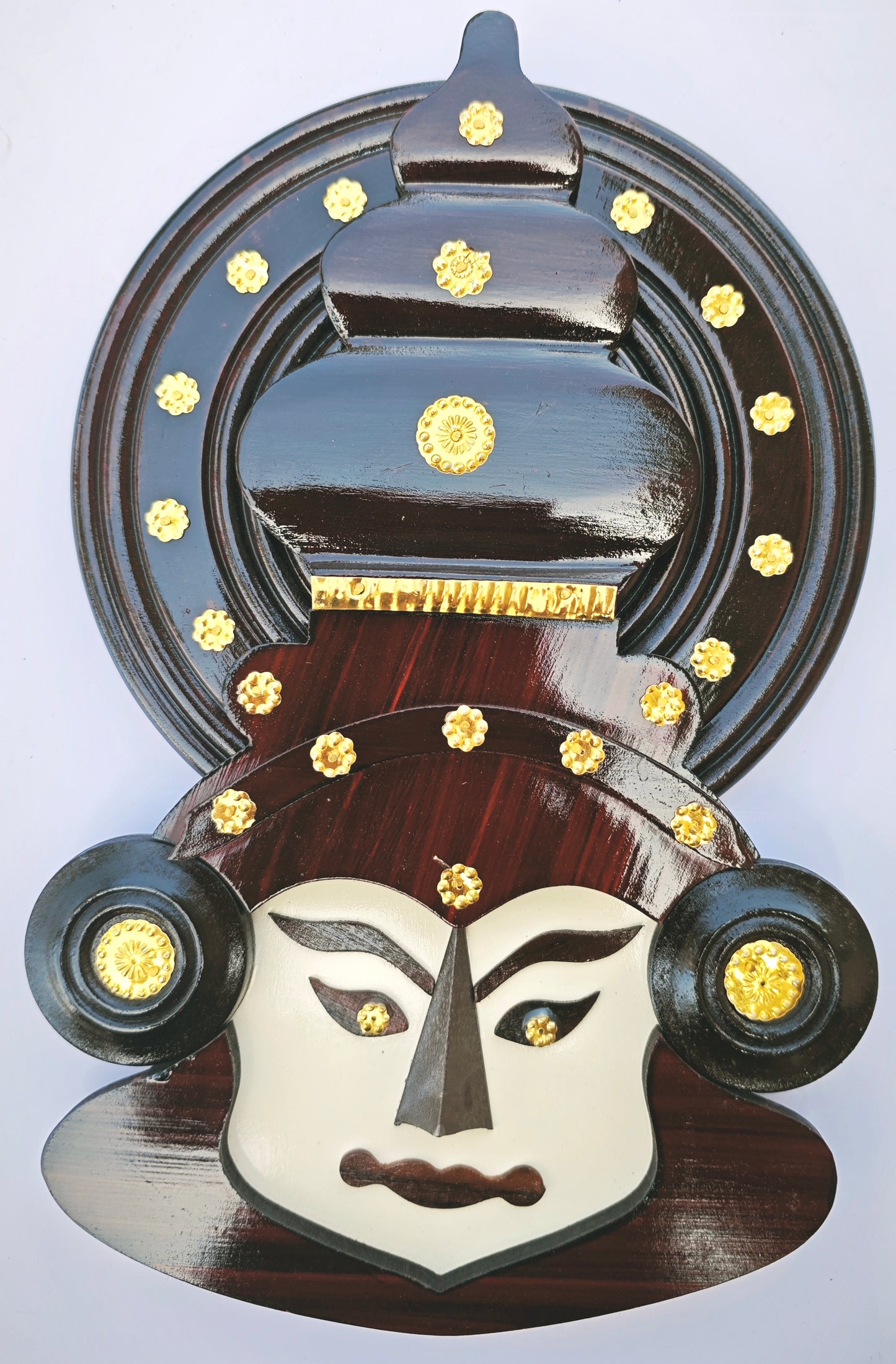 Handcrafted Kathakali Head Figurine in Rosewood (12 Inches) – Wall Hanging &amp; Ideal Gift