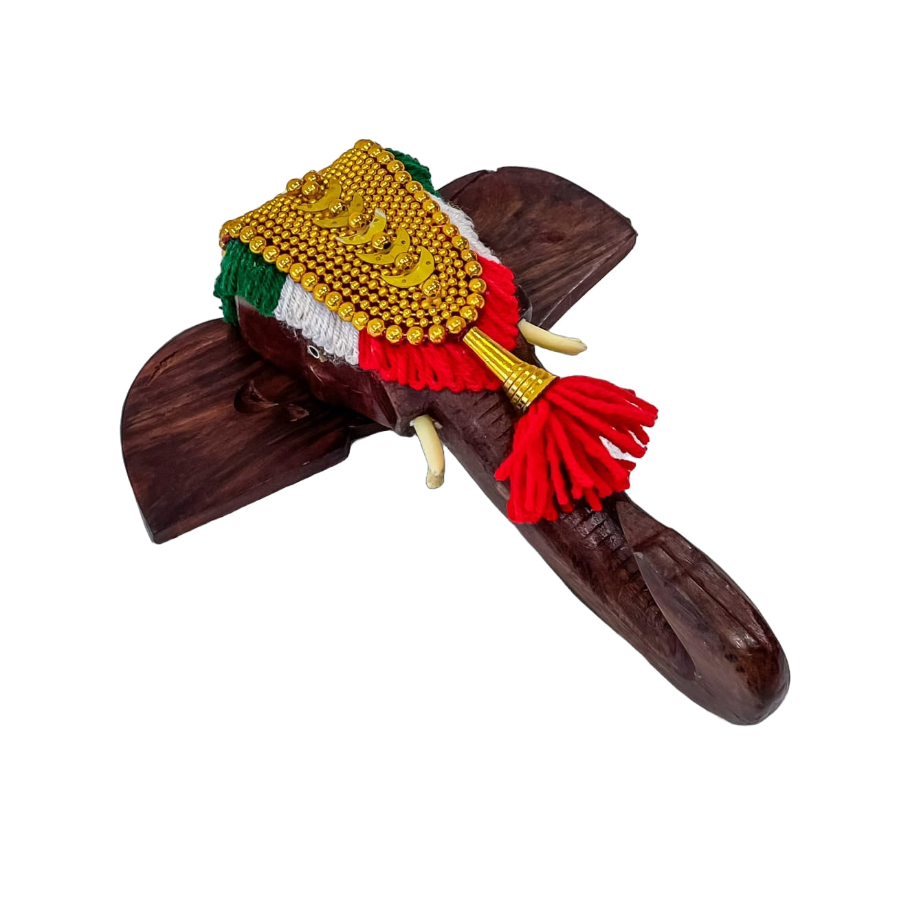 8-Inch Handcrafted Rosewood Elephant Head Wall Hanging with Nettipattom for home decor and gifting