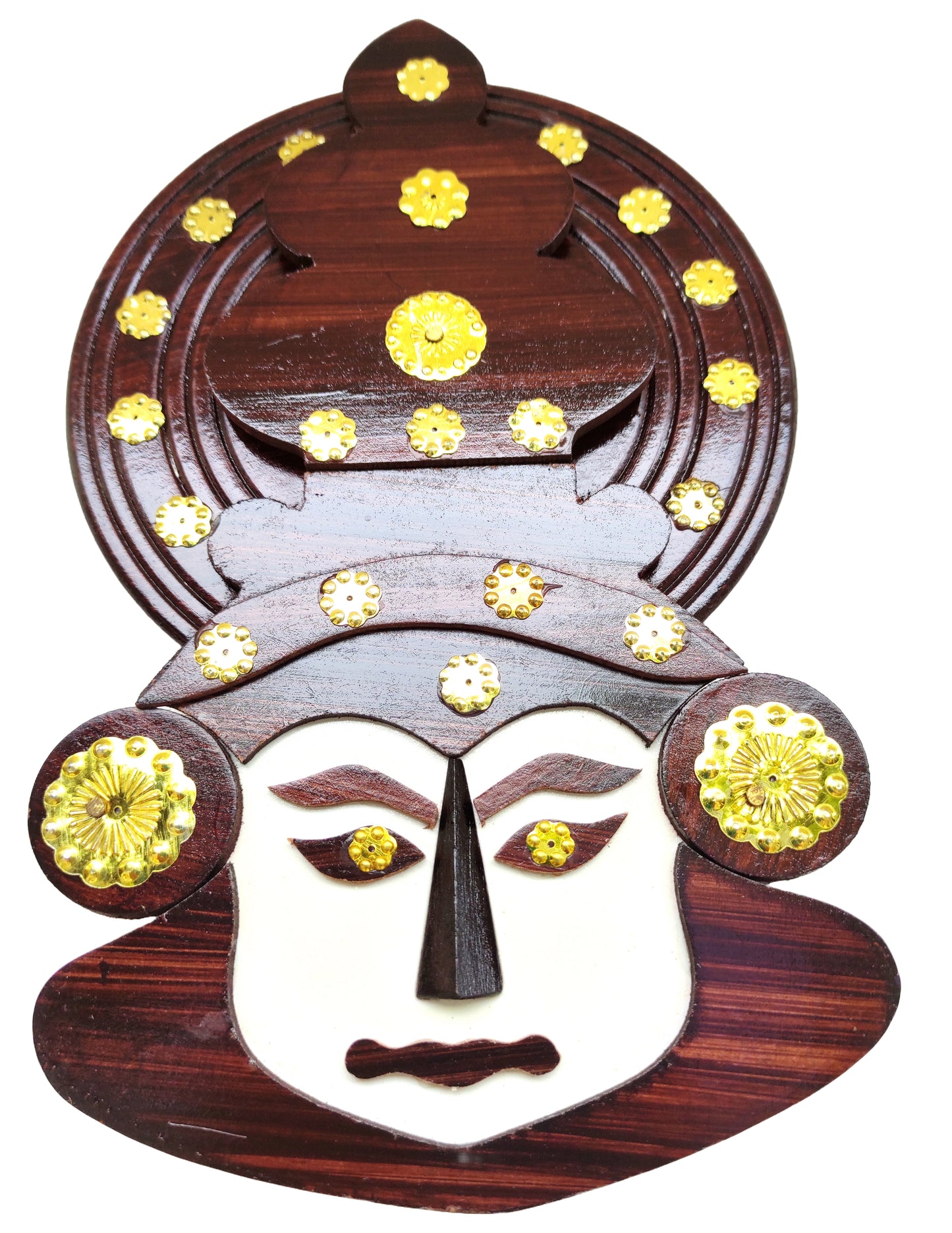 Wall Hanging Wooden Kathakali Head – 8 Inches Height | For Home Deco and Gifting