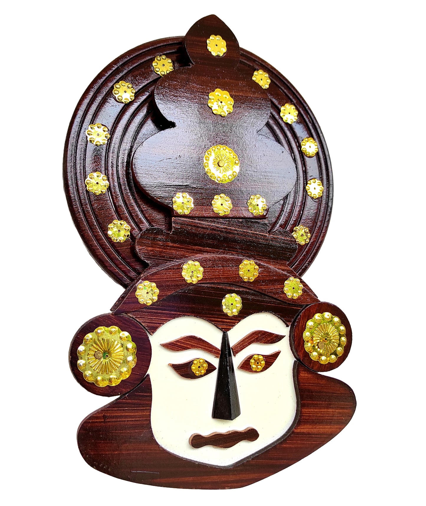 Wall Hanging Wooden Kathakali Head – 8 Inches Height | For Home Deco and Gifting