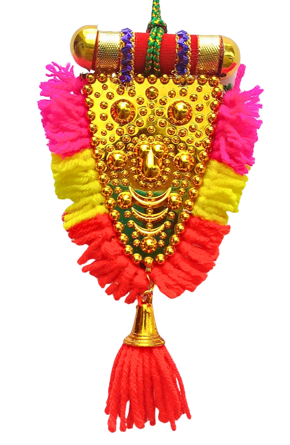 Car Hanging Nettipattam – 5” Kolam Design with Embossed Lord Ganesha