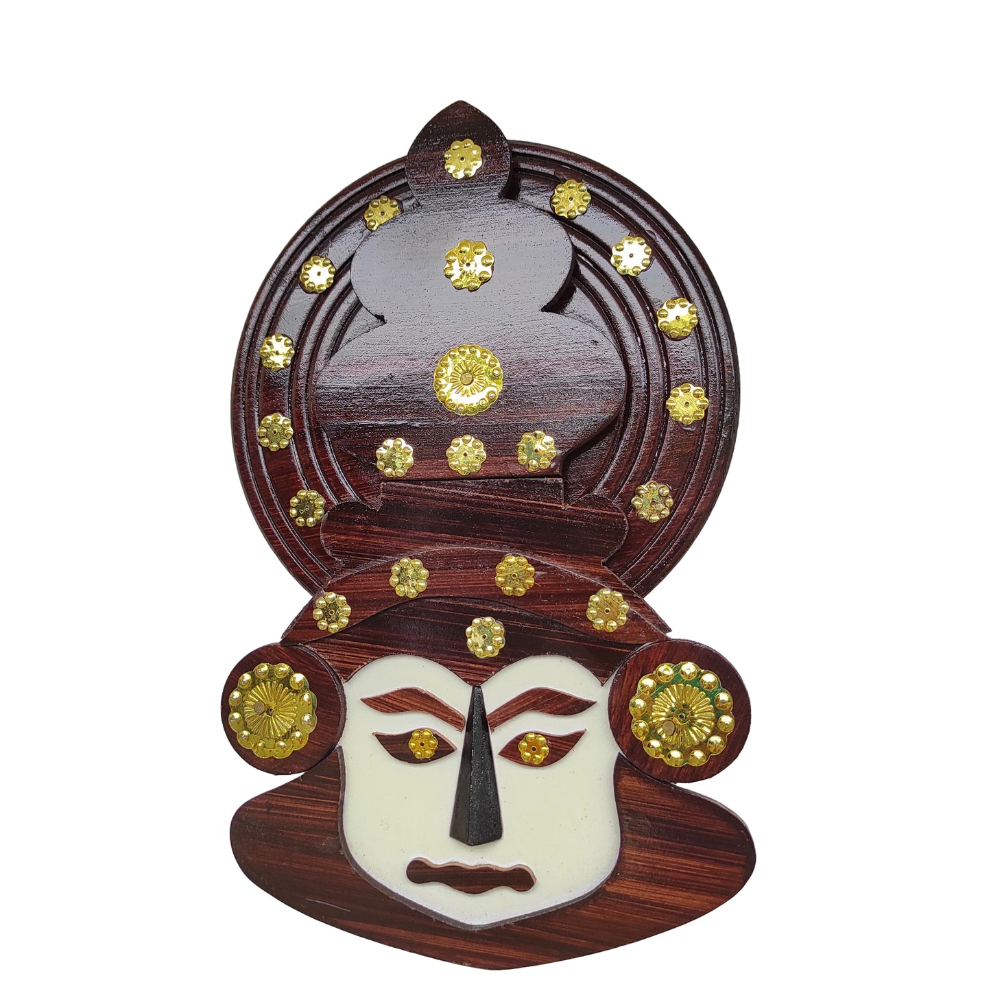 Wall Hanging Wooden Kathakali Head – 8 Inches Height | For Home Deco and Gifting