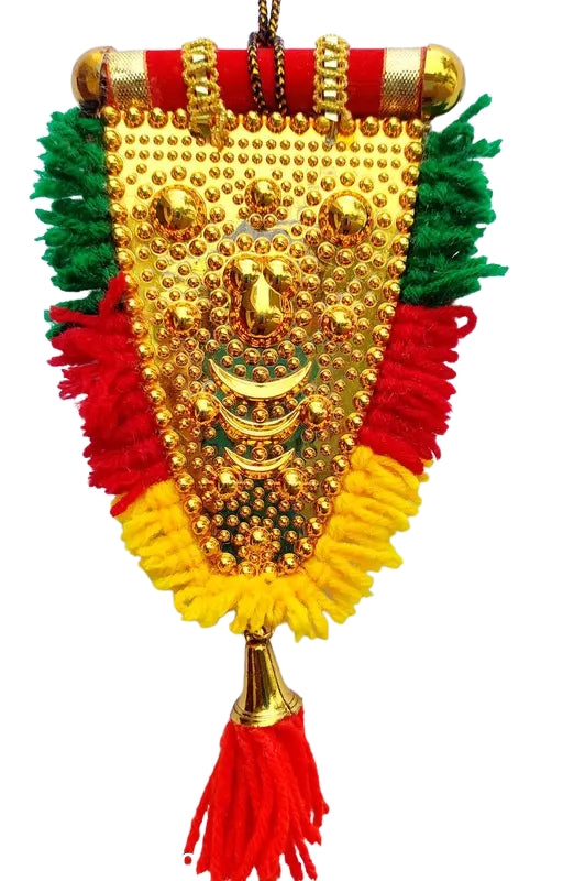 Car Hanging Nettipattam – 7” Kolam Design with Embossed Lord Ganesha