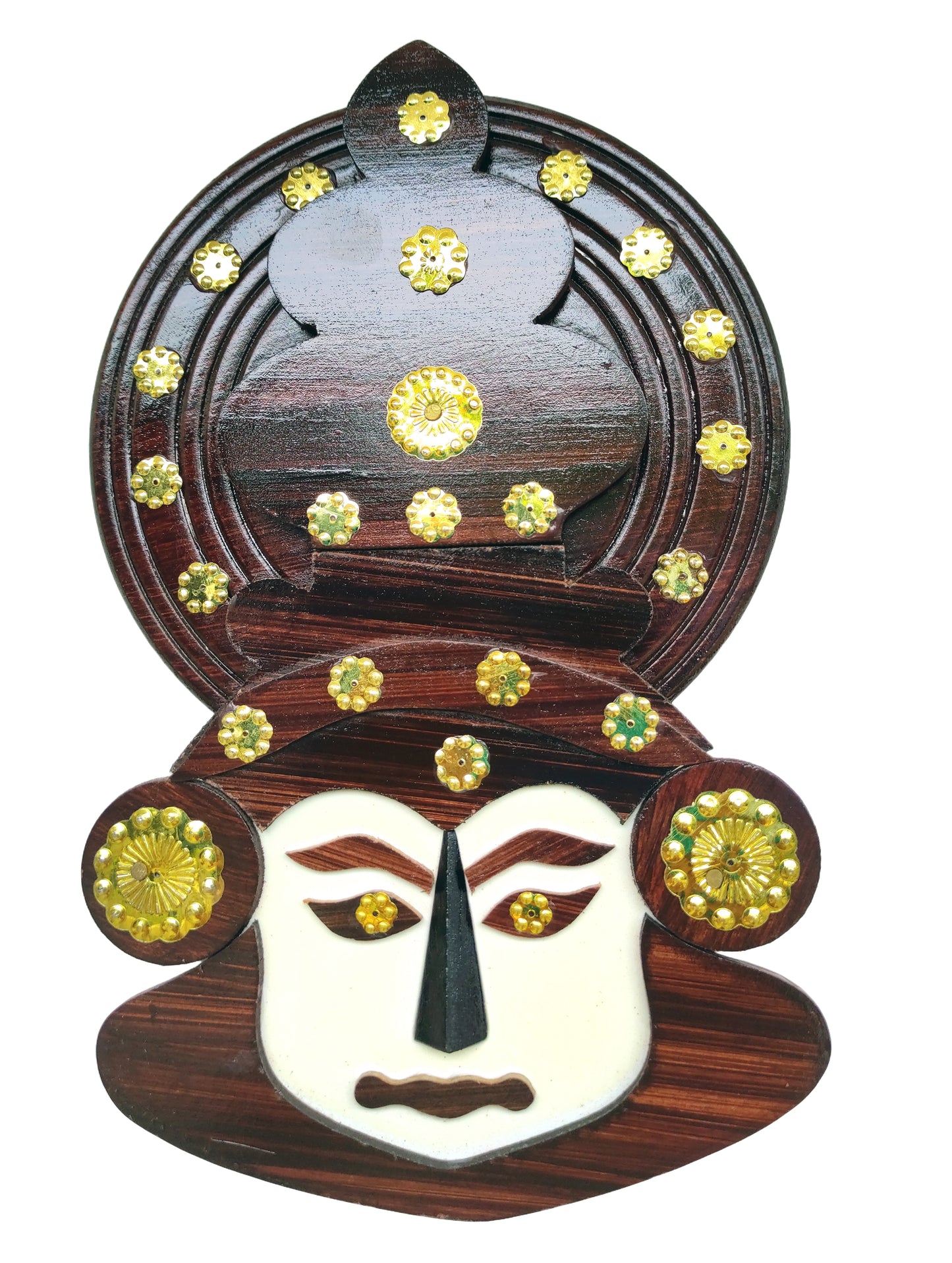 Wall Hanging Wooden Kathakali Head – 8 Inches Height | For Home Deco and Gifting