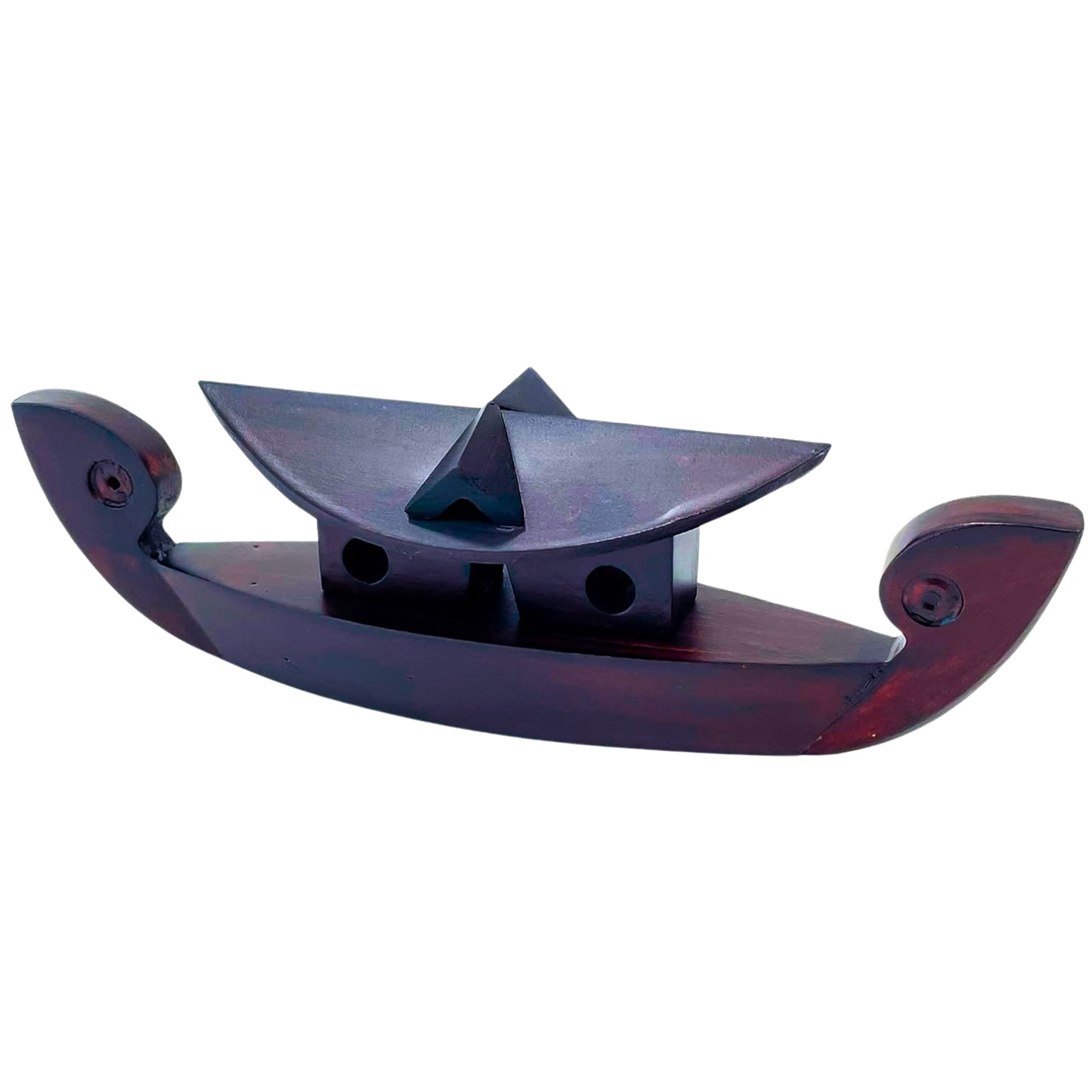 Miniature Traditional Kerala Wooden Houseboat – 26 cm | Handcrafted Décor & Gift Piece