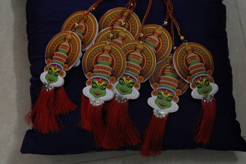 Double-Sided Kathakali Car Hanging Ornament – For Rearview Mirror Decoration