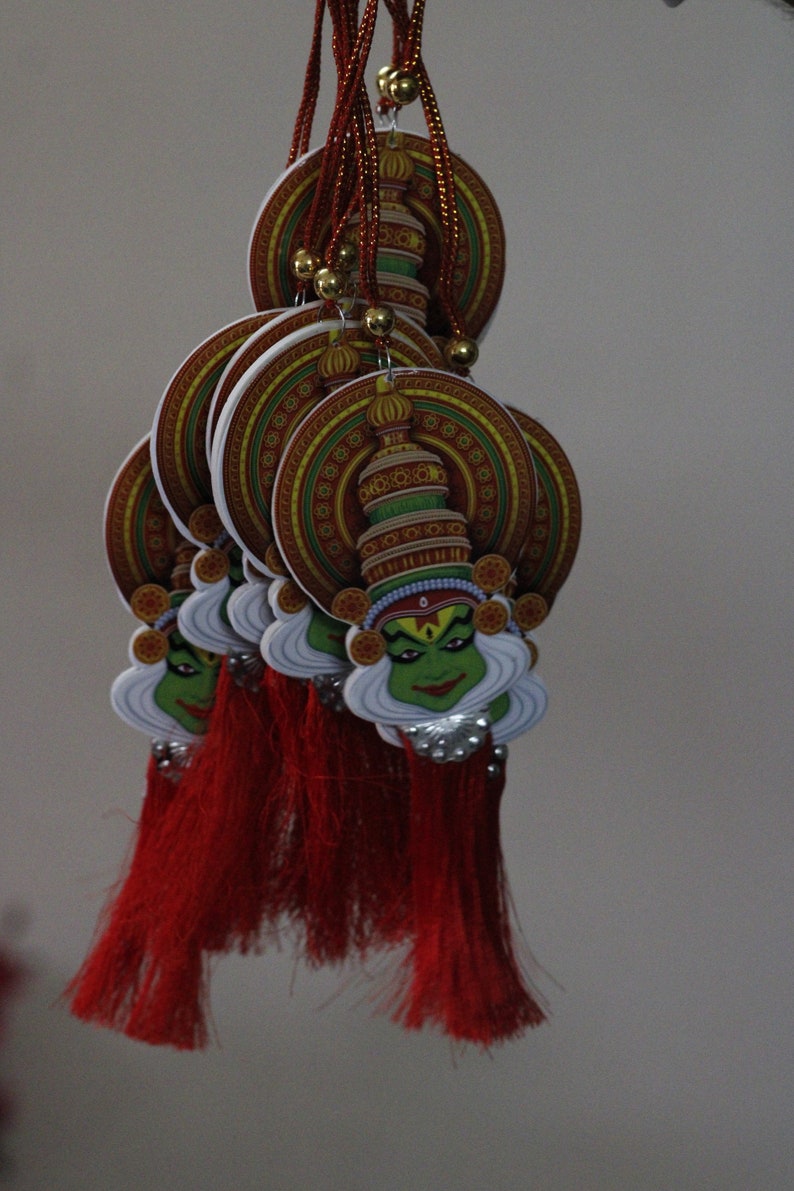 Double-Sided Kathakali Car Hanging Ornament – For Rearview Mirror Decoration