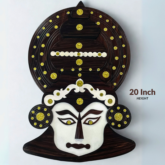 Grandeur Kathakali Wall Hanging – 20 Inches |Wooden Art for Home Décor or Gifting