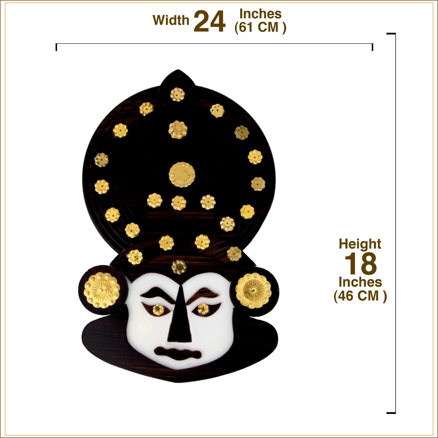 Wall Hanging Wooden Kathakali Head – 24 Inches Tall, Perfect for Home Décor &  Gifting