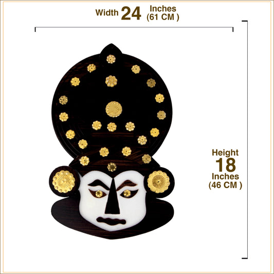 Wall Hanging Wooden Kathakali Head – 24 Inches Tall, Perfect for Home Décor &  Gifting