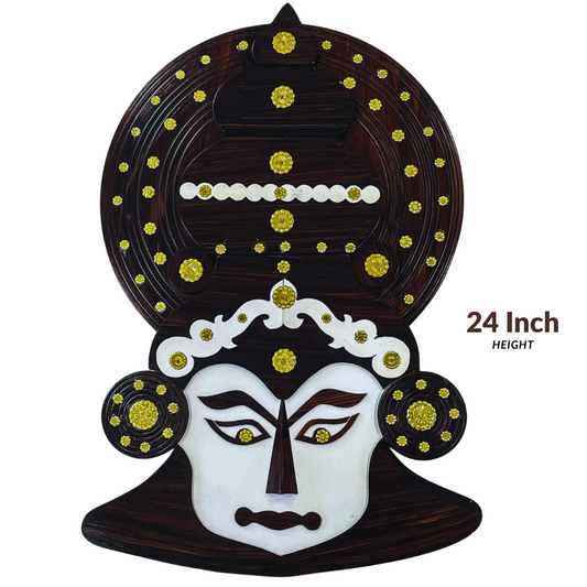 Majestic Kathakali Wall Hanging – 24 Inches | Oversized Handcrafted Wooden Art for Home Décor or Gifting