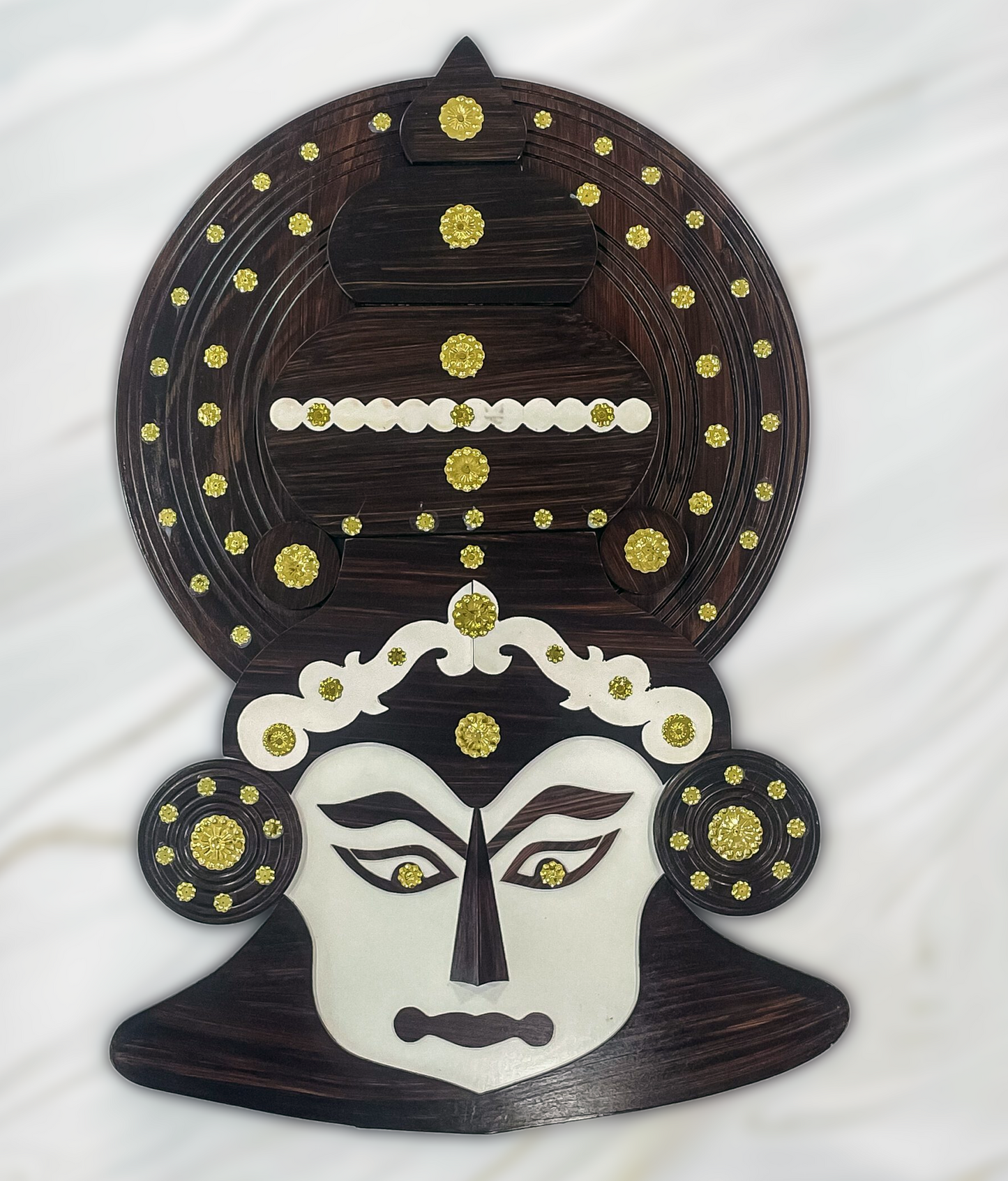 Kerala Wooden Kathakali Head – 20 Inches Tall | Wall Hanging for Home Décor & Gifting