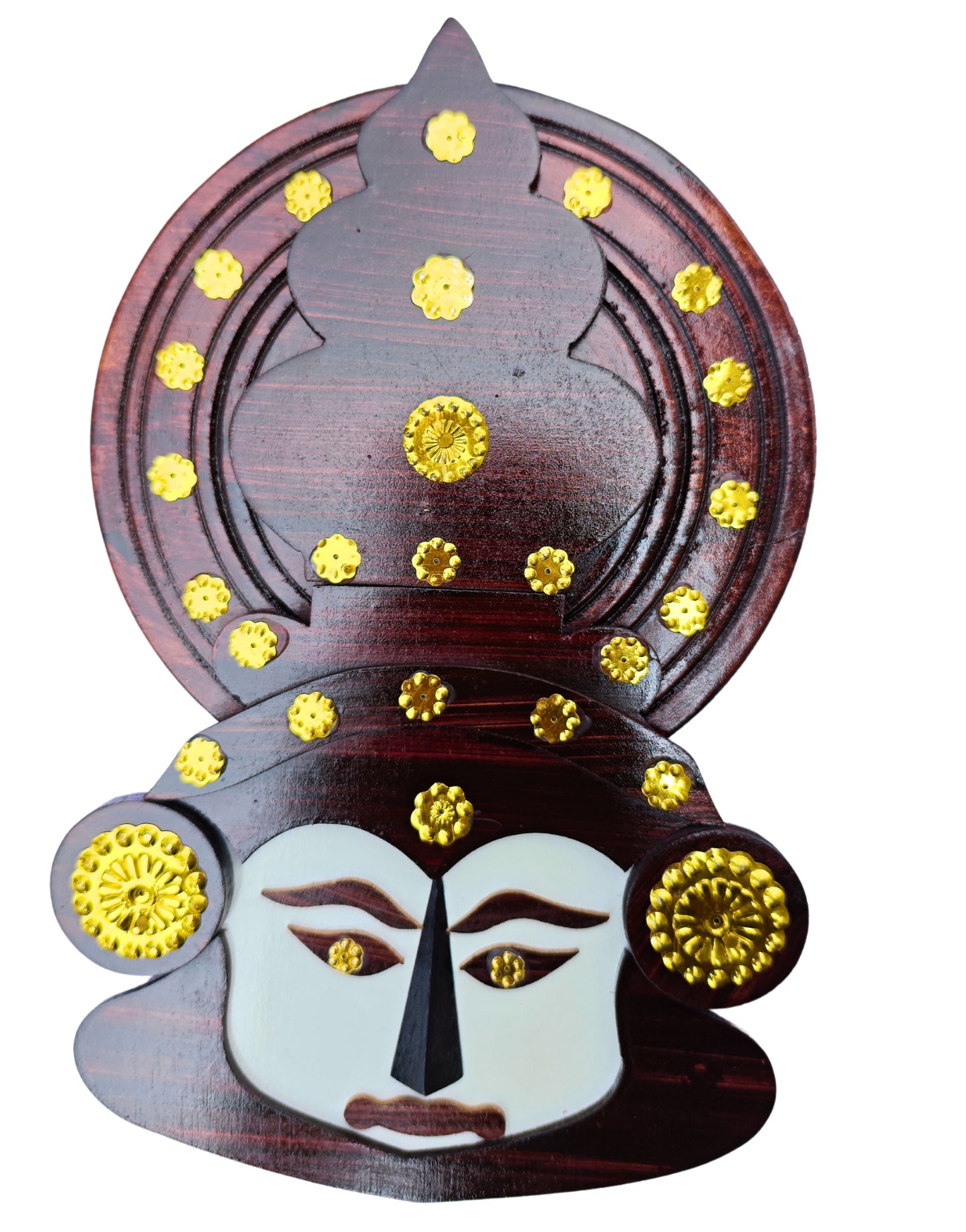 Wooden Kathakali Head – 10 x 6.5 Inches | Wall Hanging for Home Decor & Gifting