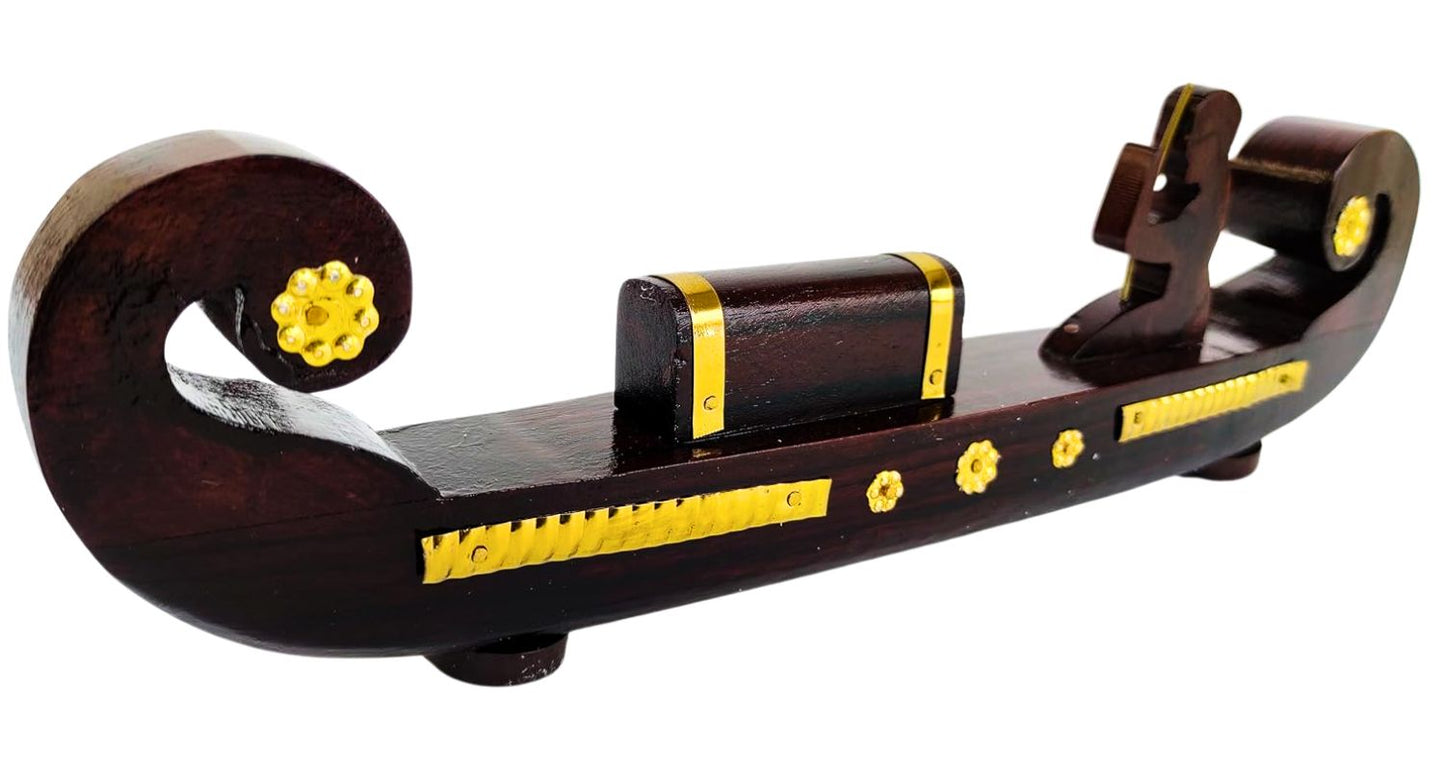 Miniature Kerala Wooden Cargo Ship (Odi Vallom)  Handcrafted from Rosewood, Ideal for Home Decoration and Gifting