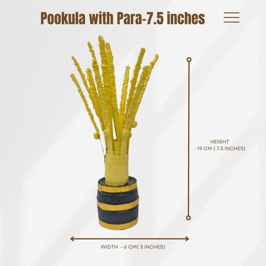 Wooden Para with Artificial Pookula – Traditional Kerala Home Décor (7.5") Handcrafted Symbol of Prosperity | Ideal for Pooja Rooms, Living Rooms & Gifting