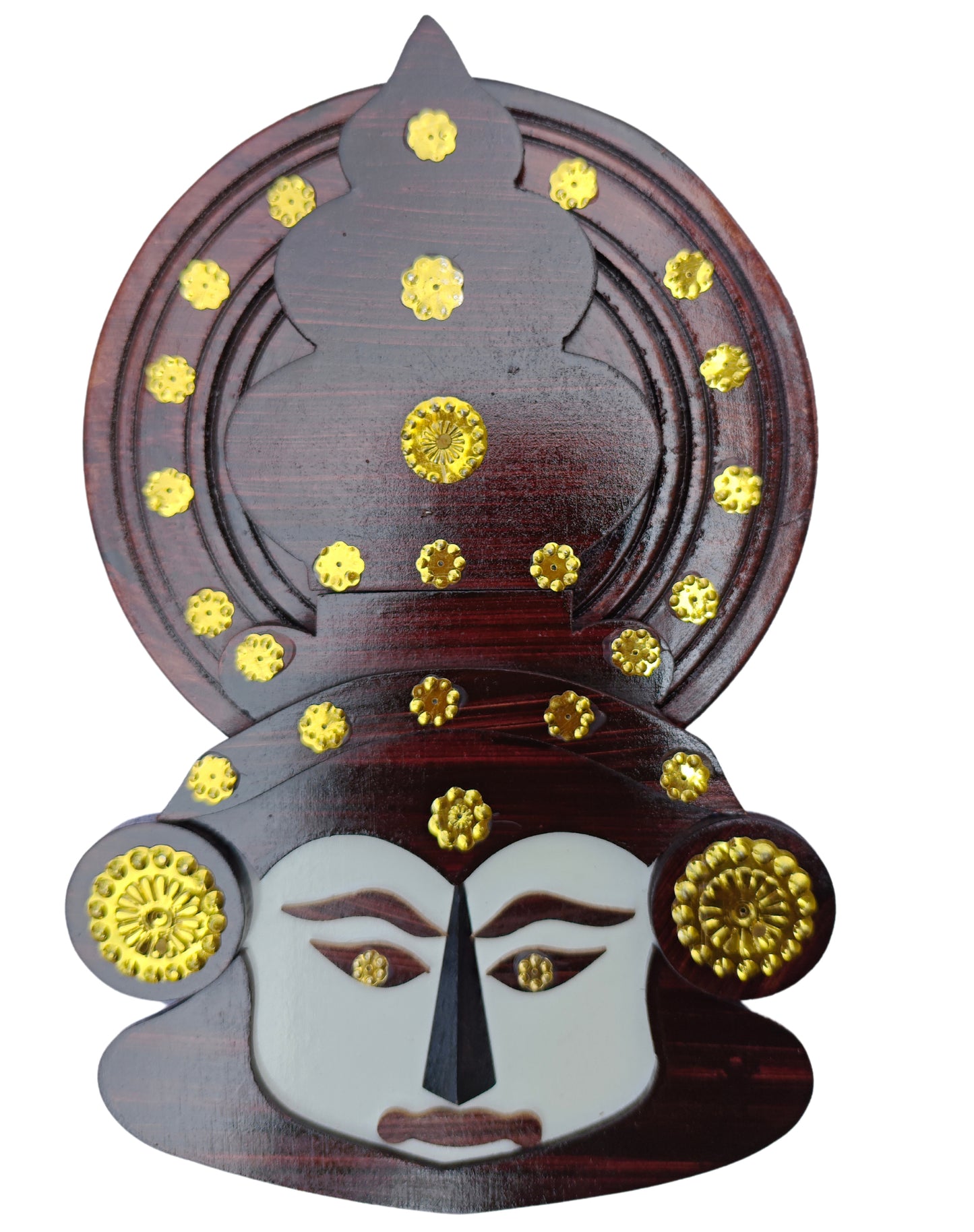 Wooden Kathakali Head – 10 x 6.5 Inches | Wall Hanging for Home Decor & Gifting