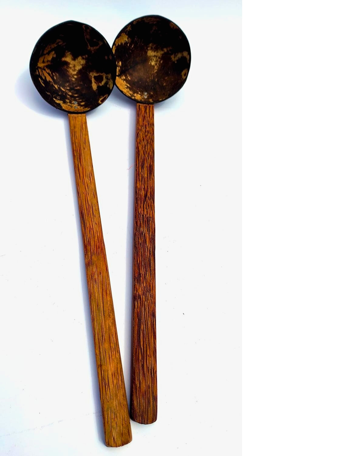 Coconut Ladle Set (Chiratta Kayil, Wooden Chiratta Thavi) – 100% Natural, Set of 2 Big