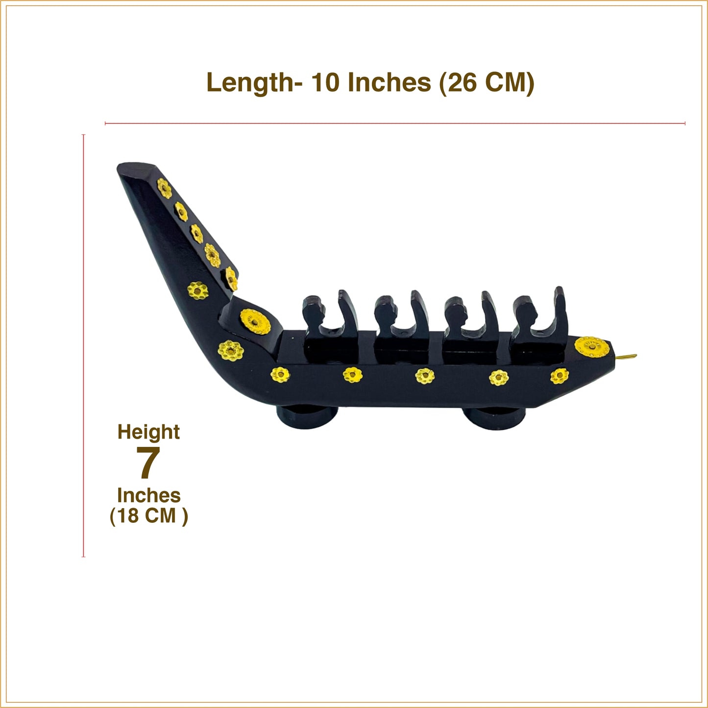 Traditional Chundan Vallom (Snake Boat) Miniature – 4 Oarsmen | Handcrafted Mahogany Decor from Kerala