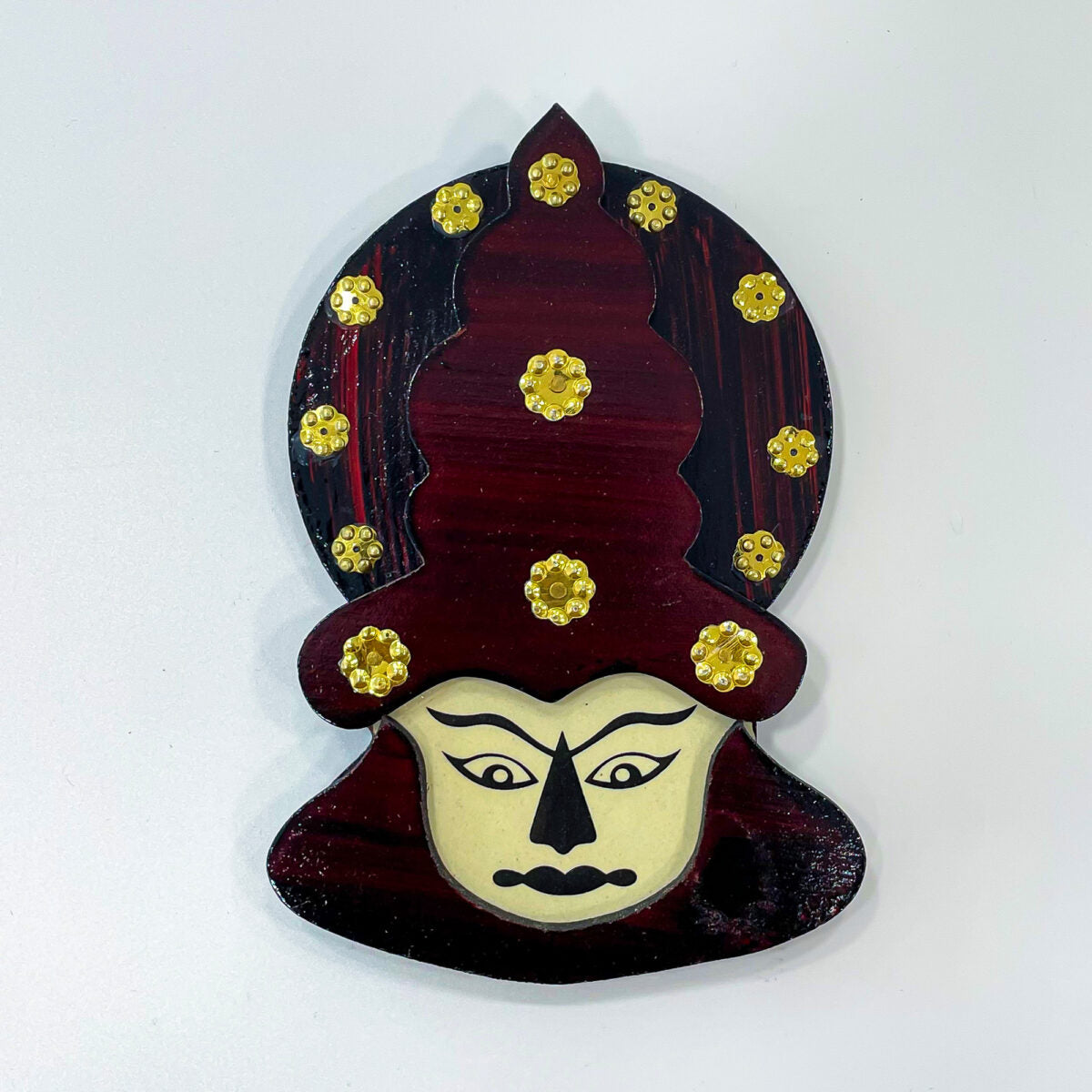 Handcrafted Kathakali Head Figurine in Rosewood (4.5 Inches) – Perfect for Wall Hanging &amp; Gifting